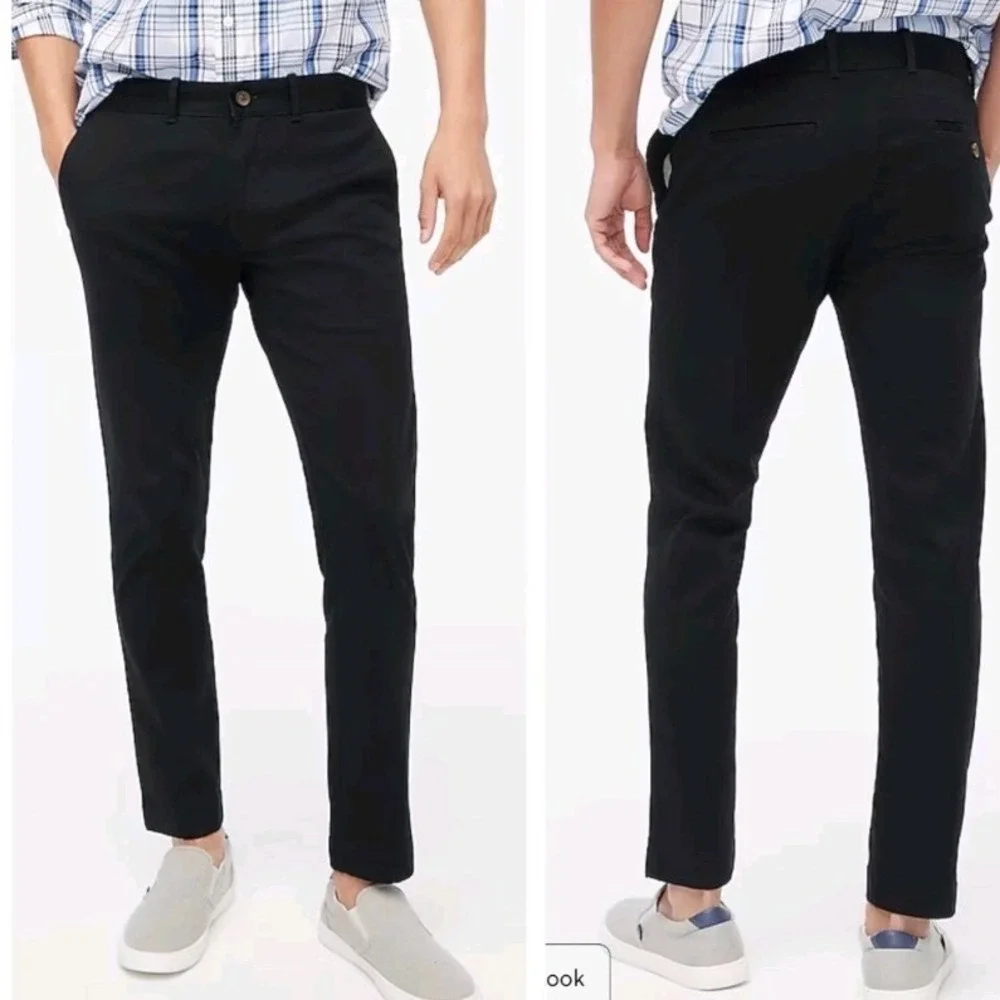 J.Crew Flex Slim Fit Chinos Mens 29x30 Black Stretch Cotton Pants H3167 NEW